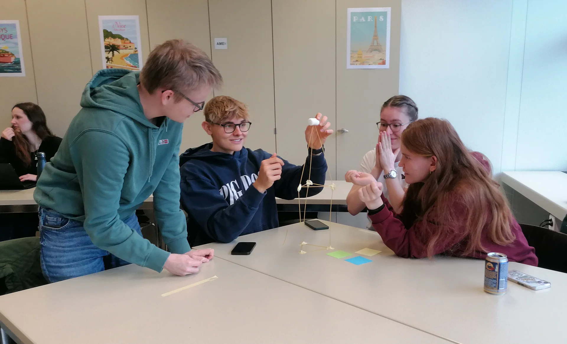 Classroom with creative group activity