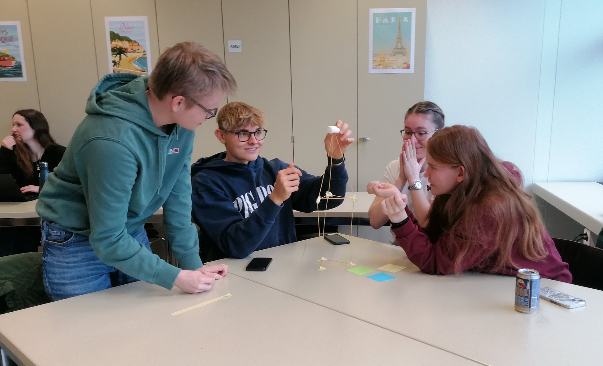 Classroom with creative group activity