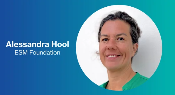 Alessa Hool in green clothing against a blue background